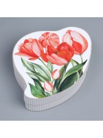 Коробка подарочная, кондитерская упаковка «Тюльпаны», 20×15×5 см