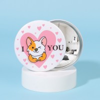 Зеркало карманное «Люблю корги», d=7 см, разноцветное