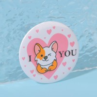 Зеркало карманное «Люблю корги», d=7 см, разноцветное