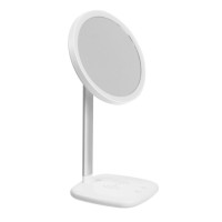 Зеркало LuazON KZ-08, подсветка, настольное, 30 диододов, беспроводная зарядка, лампа, белое
