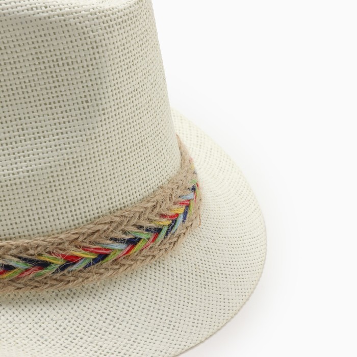 Шляпа мужская MINAKU, цвет молочный, р-р 58