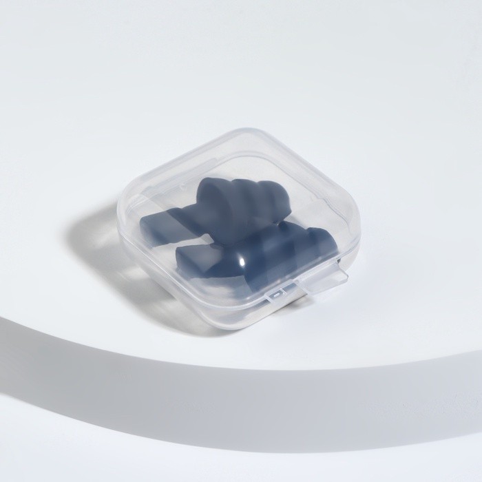 Беруши, 3×1.3 см, фасовка 10 пар, силиконовые, в футляре, чёрный