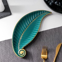 Блюдо для фруктов Доляна «Винтажный лист», 27×10,5×1,5 см, цвет бронзовый