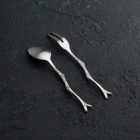 Набор столовых приборов Magistro «Вудс», 2 предмета, h=12 см, цвет серебряный