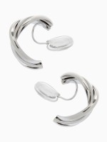 Клипсы для ушей QF «Тренд» полукруг, цвет серебро