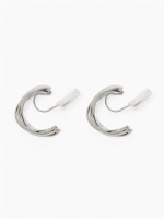 Клипсы для ушей QF «Тренд» полукруг, цвет серебро