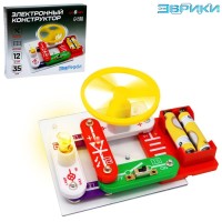 Конструктор электронный «Эврики», 35 схем, 12 элементов, работает от батареек