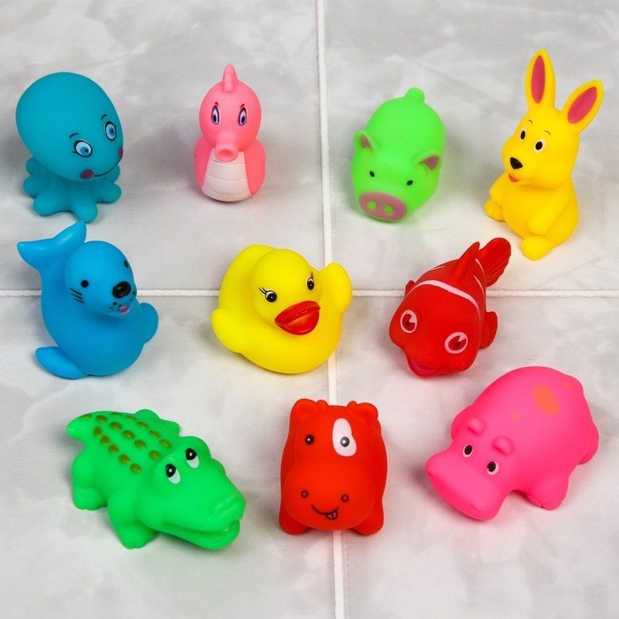 Набор игрушек для купания, 10 шт., цвета МИКС