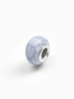 Бусины «Кахолонг», для творчества, цвет белый в серебре