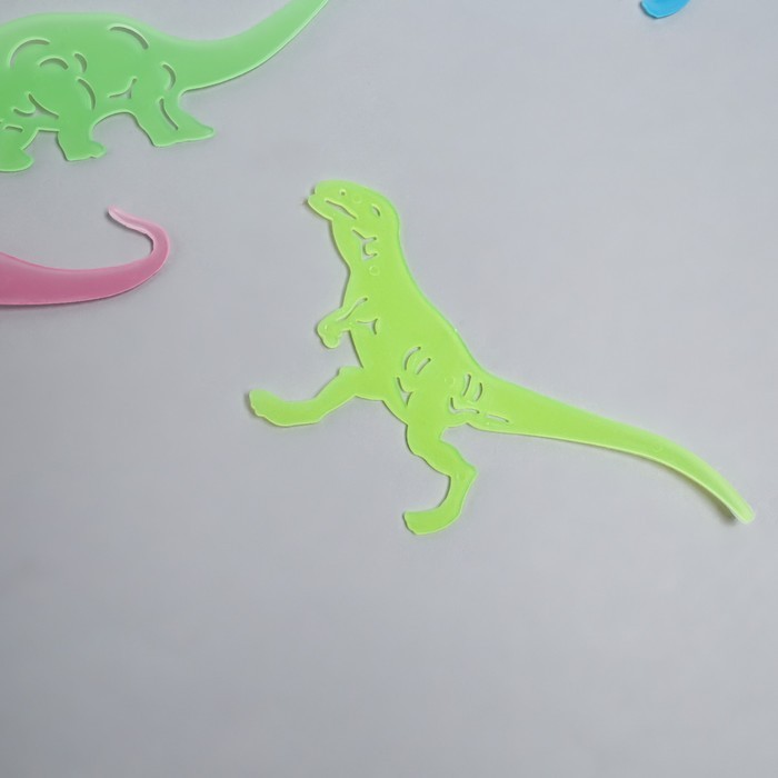 Наклейка фосфорная "Динозавры" с клеевыми подушечками набор 8 шт МИКС 19х13 см