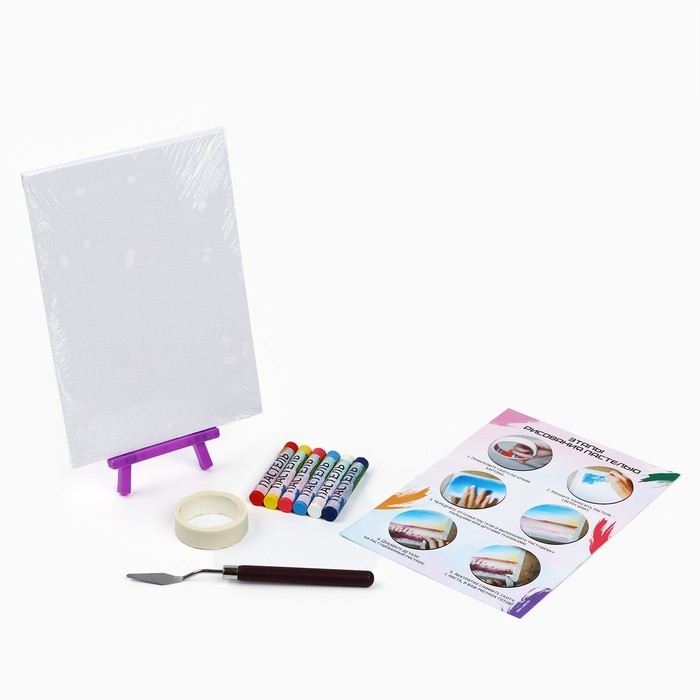 Рисование пастелью с мольбертом «Маяк в океане», набор для творчества Рисование пастелью с мольбертом «Маяк в океане», набор для творчества