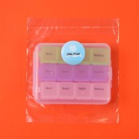 Таблетница - органайзер, английские буквы, утро/день/вечер/ночь, 3 контейнера по 4 секции, МИКС