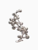 Брошь «Цветы» ветвь яблони, цвет голубой в серебре