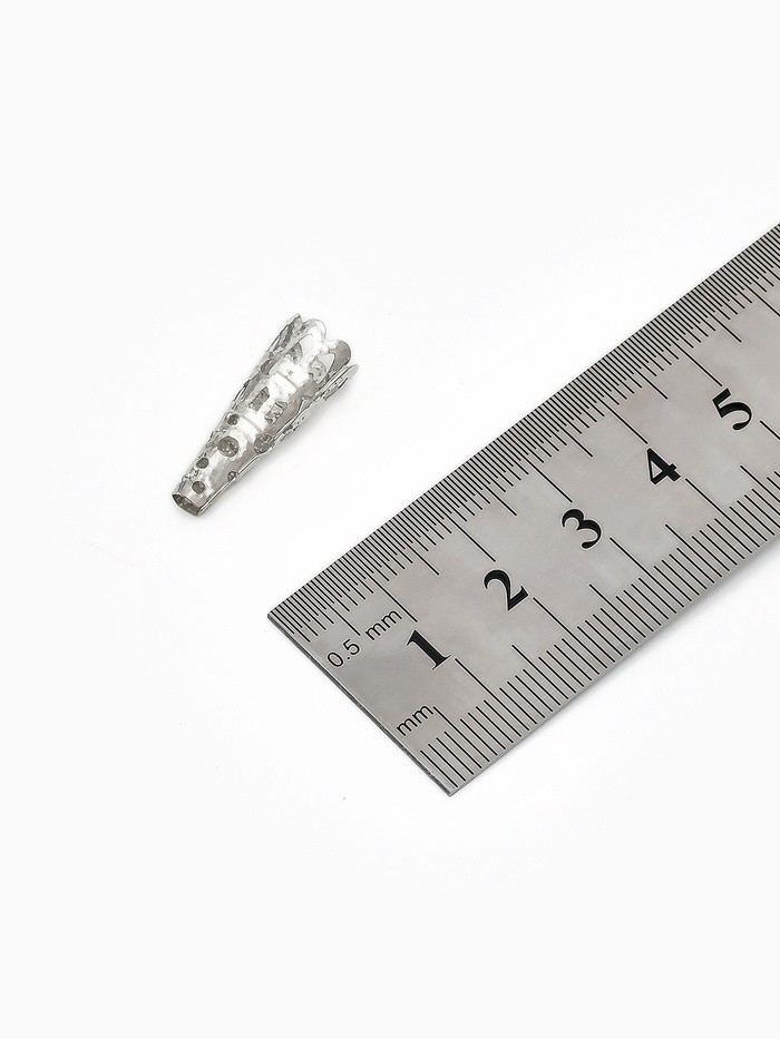 Шапочки для бусин (набор 10 шт.), СМ-103-1, 22×9 мм, цвет серебро