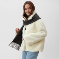 Шарф женский с кистями MIST, серый, размер 33×180 см