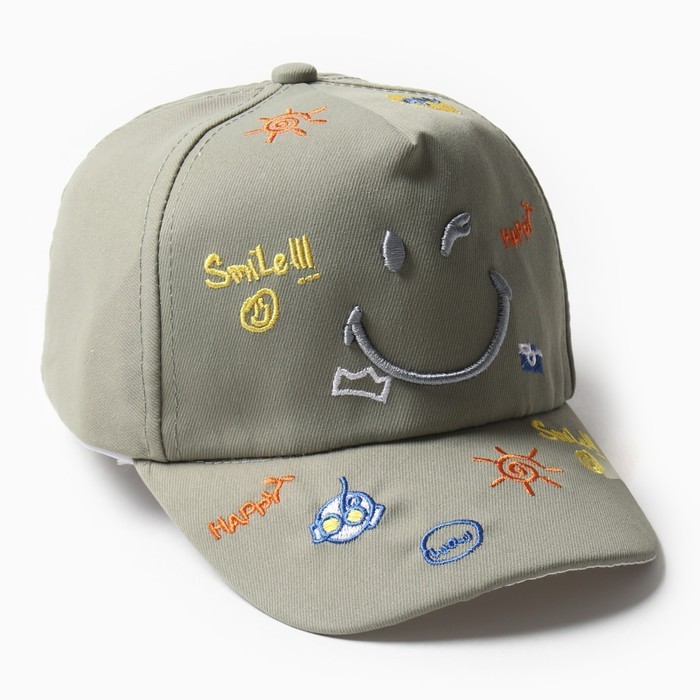 Кепка детская MINAKU «Смайл», зелёная, размер 44-46