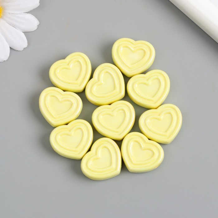 Бусина для творчества пластик "Сердечко. Перламутровый глянец" МИКС 0,8х2,1х2,4 см