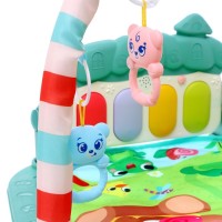 Музыкальный развивающий коврик «Милые зверята», русское озвучивание, цвет розовый