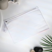 Косметичка для бассейна с застёжкая зип-лок, большая, принт «Котик», прозрачная/розовая