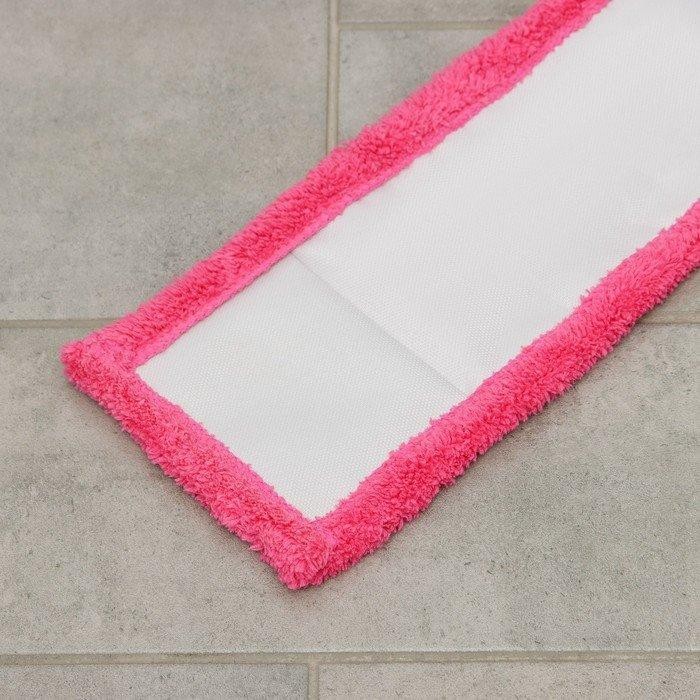 Насадка для плоской швабры Доляна, 42×12 см, 60 гр, микрофибра, цвет оранжевый