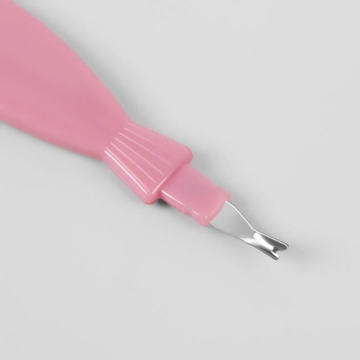 Пилка - триммер металлическая для ногтей, фигурная ручка, с защитным колпачком, 17 см, МИКС