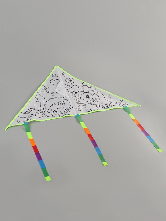 Воздушный змей - раскраска «Кролик и друзья», 80 см, 6 фломастеров