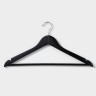 Плечики - вешалки для одежды Доляна, 44.5×23 см, 3 шт., с перекладиной, сорт Б, дерево клён, чёрные