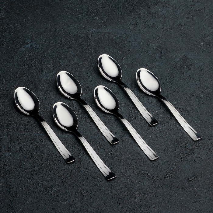 Ложка кофейная «Торжество», толщина 2 мм (М18), цвет серебряный