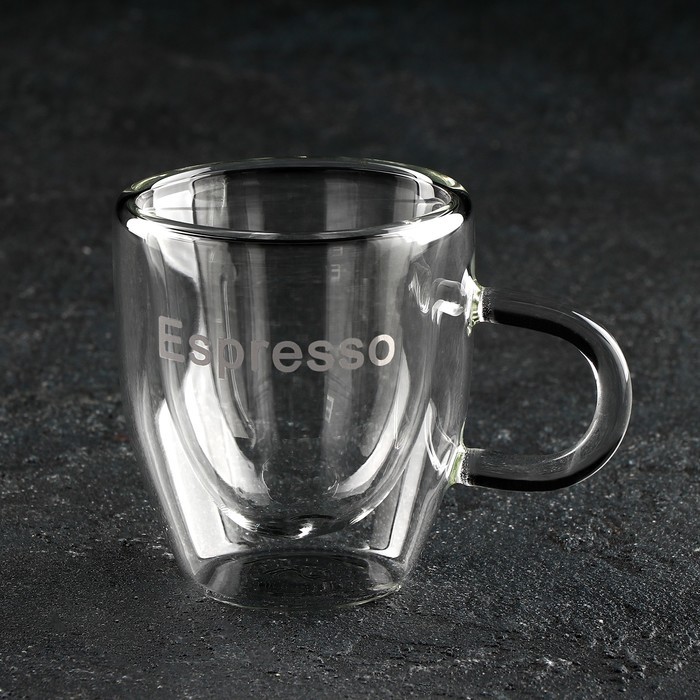 Кружка с двойными стенками Magistro «Дуо. Espesso», 80 мл, 9×6×6,5 см