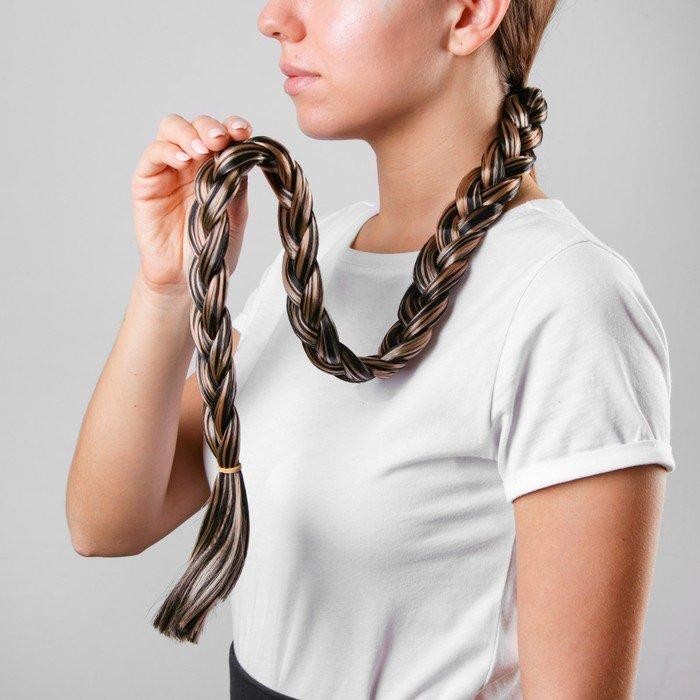 Коса на резинке «Жгучая брюнетка», длина 66 см