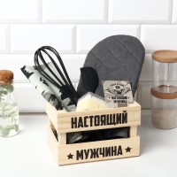 Набор подарочный "Сooking" полотенце,варежка-прихватка,кух.лопатка,венчик,губка