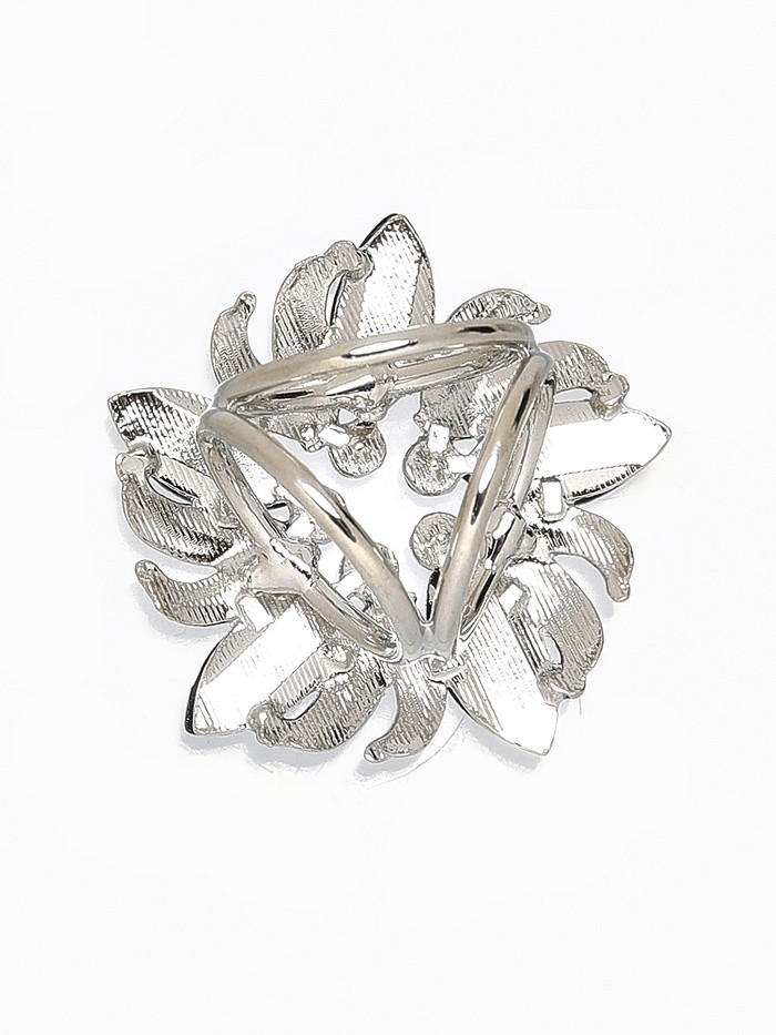 Кольцо для платка «Цветок» мак, цвет чёрный в серебре