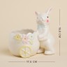 Конфетница SL Home «Пасхальные кролики», 600 мл, 17.5×11.5×16.8 см, доломит, белая