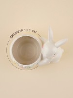 Конфетница SL Home «Пасхальные кролики», 600 мл, 17.5×11.5×16.8 см, доломит, белая
