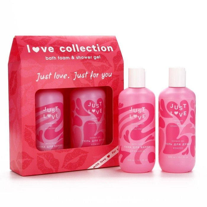 Подарочный набор Love collection, гель для душа и пена для ванны, 3×300 мл, Чистое счастье