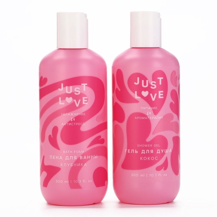 Подарочный набор Love collection, гель для душа и пена для ванны, 3×300 мл, Чистое счастье