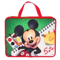 Папка пластиковая с ручками А4, на молнии, 27×35×10 мм, «Микки Маус»