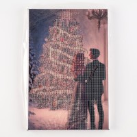 Алмазная мозаика на новый год с частичным заполнением с подрамником «Рождественская ночь», 20 х 30 см, с гирляндой, набор для творчества