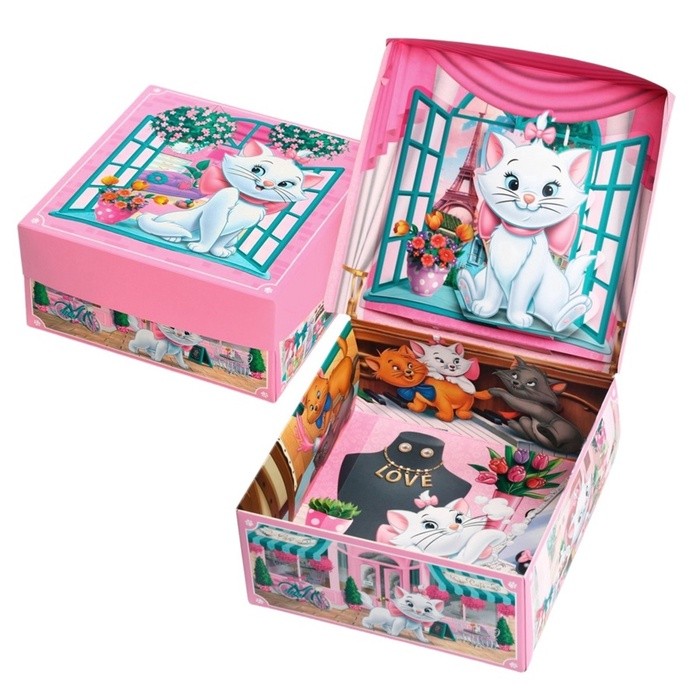 Коробка подарочная с 3Д «Кошки», 15×15×7 см