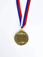 Медаль под нанесение золото 049, d=6.5 см, с лентой
