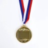 Медаль под нанесение золото 049, d=6.5 см, с лентой