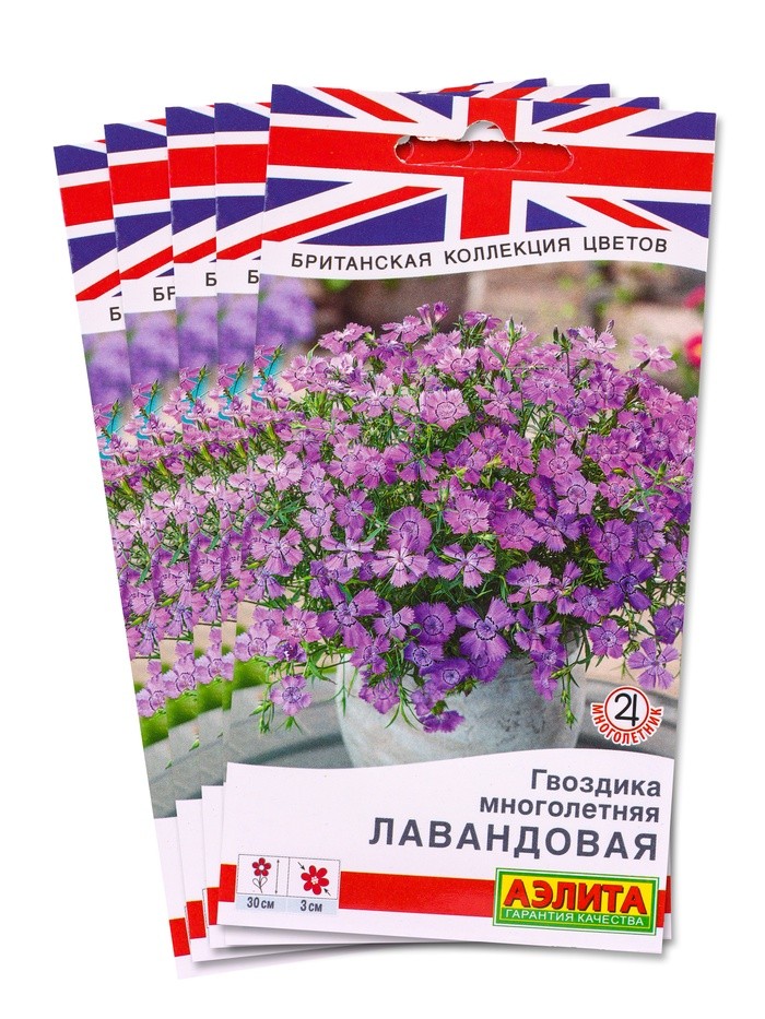 Набор семян Гвоздика многолетняя лавандовая, 5 шт.