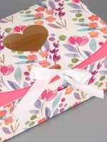 Подарочная коробка сборная с окном «Розовые цветы», 16.5×11, 5×5 см