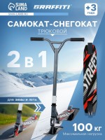 Самокат-снегокат 2 в 1 GRAFFITI, трюковый