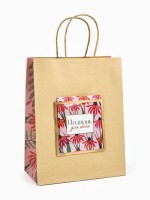 Пакет крафтовый с открыткой «Подарок», MS 18×10×23 см