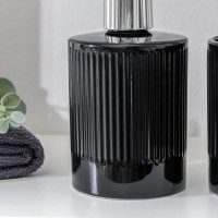 Набор аксессуаров для ванной комнаты «Лина», 2 предмета (дозатор для мыла, стакан), цвет чёрный