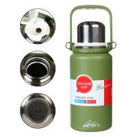 Термос Мастер К «Тропа», 1.1 л, с кружкой, сохраняет тепло до 12 ч, нержавеющая сталь, зелёный