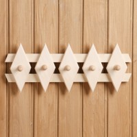 Вешалка для бани и сауны «Ромбик», липа, 45×18×9 см, 5 крючков, «Добропаровъ»