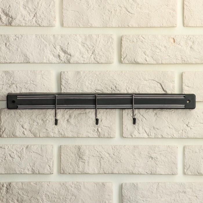 Держатель для ножей магнитный с крючками, 51 см