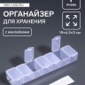 Органайзер для хранения мелочей, 7 ячеек, 19×4.5×3 см, с наклейками, прозрачный